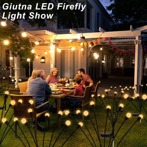 8 LED Solar Powered Firefly Lights, New Upgraded Solar Garden Lights Outdoor Waterproof, Starburst Swaying Solar Lights Decorative for Patio,Yard ...