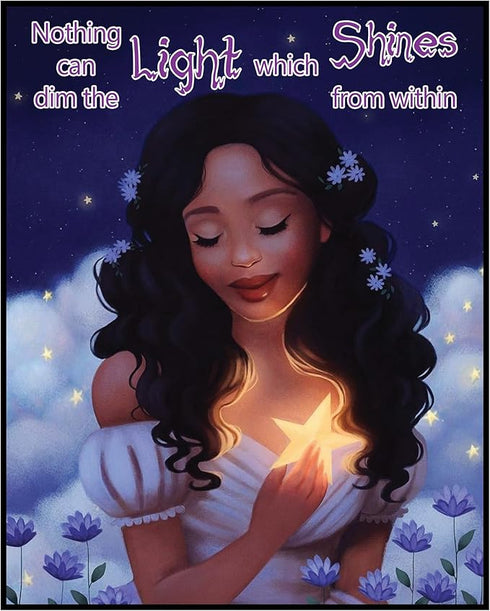 Posterizer 1 pcs-Nothing Can Dim The Light Which Shines From Within-Afro-American Art Collection-Kids Room Art-Decor for nursery toddlers kids roo...