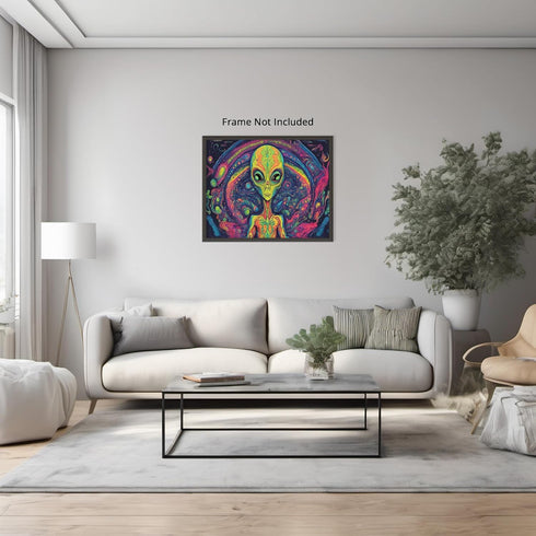 Posterizer 1 pcs- psychedelic funky hippie colorful sci fi alien 1-Abstract & Modern Art-Fantasy & Fiction Art- Living Room Bedroom Decor- unframe...