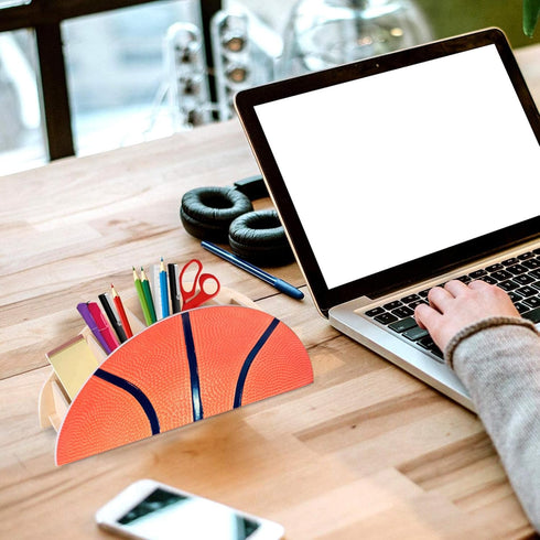Wood Basketball Pencil Holder Basketball Ball Kids Desk Organization - Kids Pen Holder, Pencil Holder for Kids Desk, Kids Table Organizer, Pencil ...