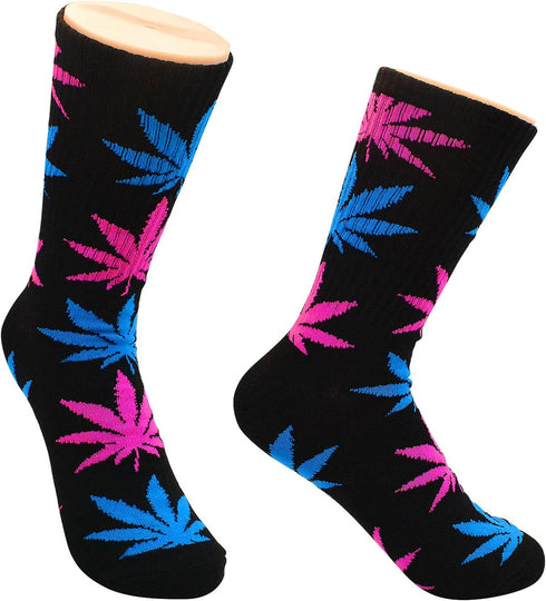 Lystaii 5 Pairs Weed Leaf Printed Cotton Socks Unisex Random Color Maple Leaf Printed Socks, One Size...
