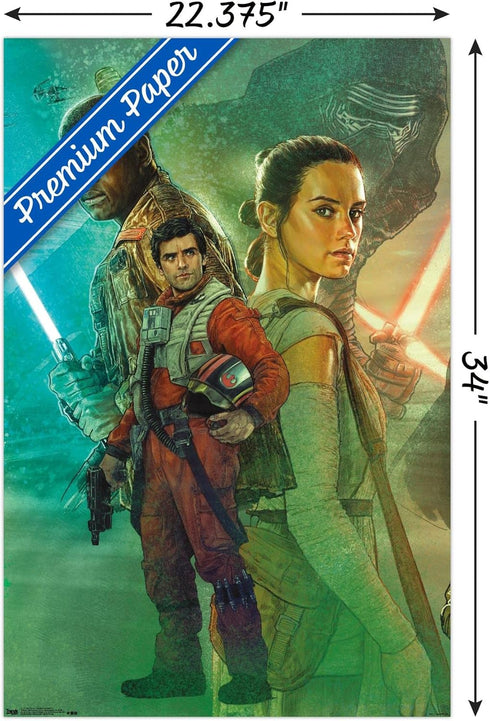 Trends International Star Wars: The Force Awakens - Celebration Mural Wall Poster, 22.375" x 34", Premium Poster & Clip Bundle...