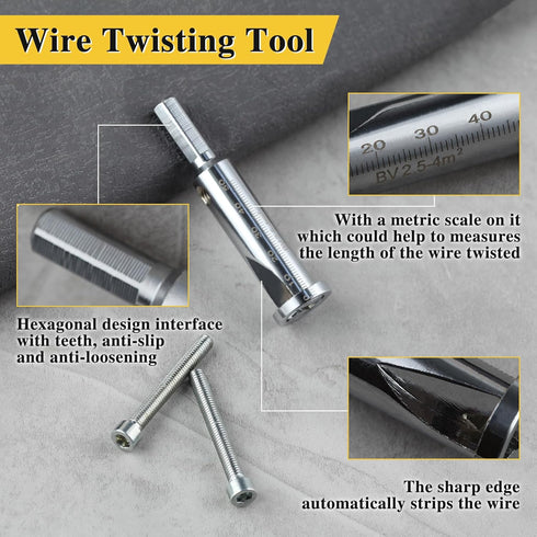Wire Twisting Tool, Wire Stripper and Twister, 2 in 1 Electrical Drill & Manual Wire Stripper Cable Twister, Quick Connector Twist Wire Tool for P...