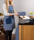 DII Lattice Basics Collection Kitchen Essentials, Oven Mitt & Potholder Set, Nautical Blue, 2, Piece...