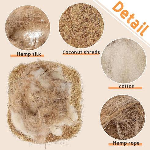 240G/8.5OZ Bird Nesting Material, Natural Mixing Nesting Material Pad for Bird Nest, Bird Nest Bedding Bird Nest Building Materials and Hideouts S...