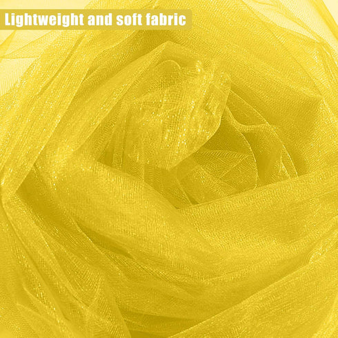 Crystal Organza Tulle Sheer Fabric Backdrop Curtains for Wedding Baby Shower Birthday Party Event Decor, 19” by 30 Yard (Gold)...