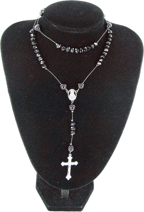 Linpeng Black Crystal Bead Box Rosary Necklace DIY Kit, Rosary Making Supplies, Gift for Beader, Jet, (CR-1212)...