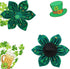 Elegant little tail St. Patrick's Day Dog Collar with Flower, Dog Collar Flowers Green Clover Girl Dog Collar Pet Gift Adjustable Dog Collar for X...