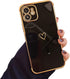 DEFBSC Electroplate Case for iPhone 11 Case with Gold Heart, Luxury Plating Edge Bumper Cute Case with Full Camera Lens Protection for Women Girls...