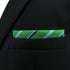 S&W SHLAX&WING Striped Pocket Squares for Men Kelly Green with Blue Stripes Gift...