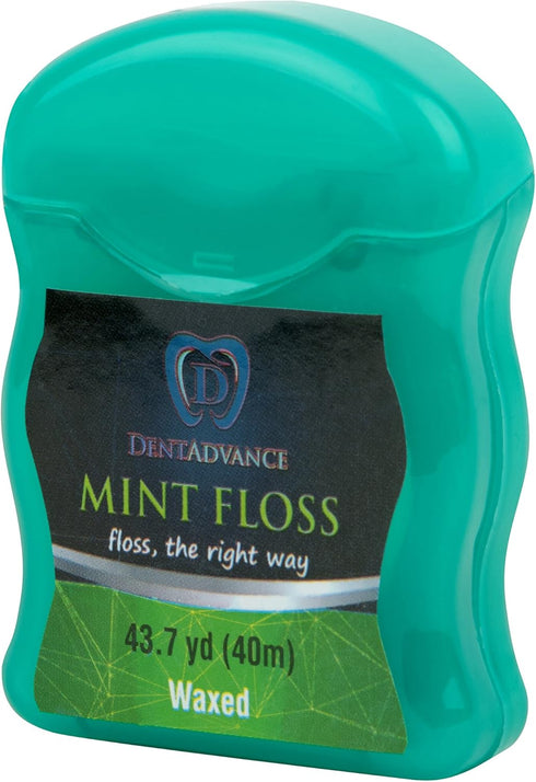DentAdvance Premium Mint Dental Floss - Easy Reach Back Teeth | Tooth Floss | Mint Flavored, Waxed, 40 Meter, Pack of 6...