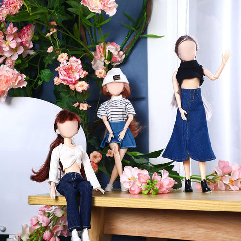 Geyoga 14 Pcs Doll Clothes and Accessories for 11.5 Inch Girl Doll Accessories Doll Denim Cotton Doll Cloth Doll Pants Shoes Casual Wear Clothes O...