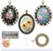 MWOOT 3 Pack Pendant Embroidery Starter Kit for Beginners,Retro Necklace Series Cross Stitch Tools for Necklace & Earrings & Hand Sewing Jewelry &...