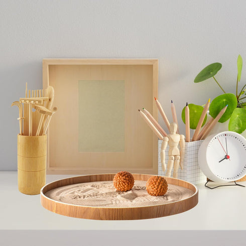 7Pcs Mini Zen Garden Rakes, Zen sand garden rake set, mini Zen garden tools and accessories for Home Gift Garden Decor Serenity and Spiritual Medi...