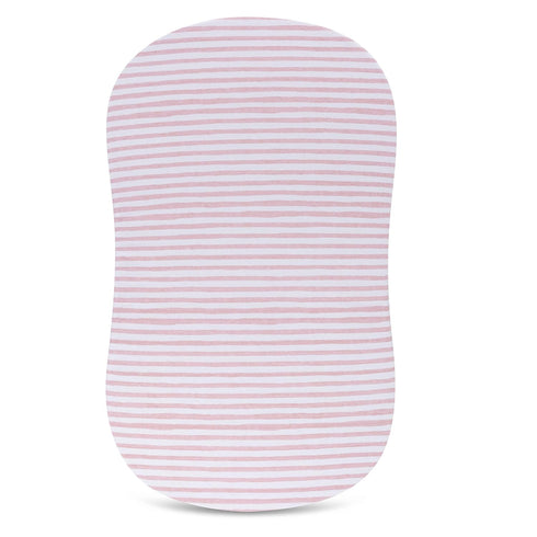 Ely's & Co. Patent Pending Waterproof Bassinet Sheet, No Need for Bassinet Mattress Pad Cover, 2 Pack Mauve Pink Splash & Stripes,for Baby Girl 32...