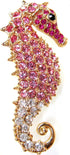 Navachi 18k Gold Plated Multi-Color Crystal Sea Horse Brooch Pin...