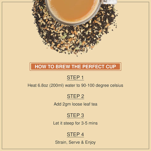 BREWIX, Masala Chai Tea Loose Leaf CTC TEA (50+ Cups, 3.53oz/100g) Strong Robust & Aromatic, All Natural | Blended with Exotic Spices | Ginger, Ci...