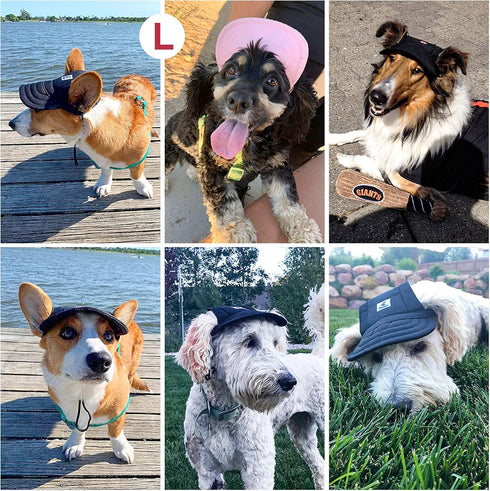 Pawaboo Dog Baseball Cap, Adjustable Dog Outdoor Sport Sun Protection Baseball Hat Cap Visor Sunbonnet Outfit with Ear Holes for Puppy Small Dogs,...