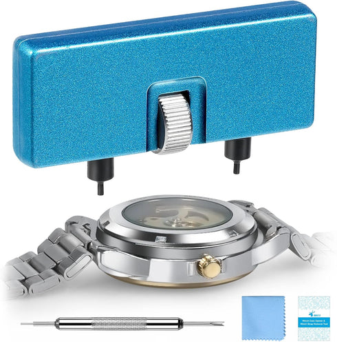 Watch Battery Replacement Kit, Watch Back Remover for Rotate Open Watch Cover, Watch Opening Tool, Watch Strap Removal, Watch Case Opener with Ant...