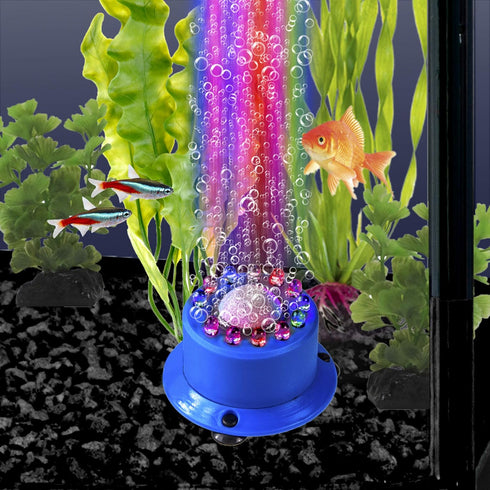 Penn-Plax Cascade Multi-Colored Rainbow LED Air Stone – Great Bubbler for Freshwater & Saltwater Aquariums – 2.5” Diameter...