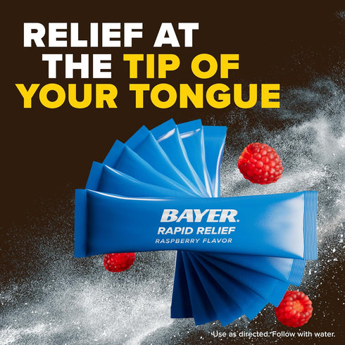 Bayer New Rapid Relief Powder Packs with Aspirin & Caffeine, Dissolvable Fast Acting Pain Relief, Works at Site of Pain to Relieve Headache, Muscl...