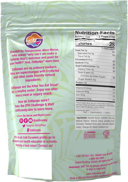 Zollipops The Clean Teeth Pops - Anti-Cavity Lollipops with Delicious Tropical Flavors, 3.1 Ounce for a Dental-Friendly and Tasty Experience...
