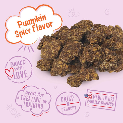 Charlee Bear Bearnola Bites Dog Treats, Pumpkin Spice Flavor, 8oz...