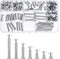 Pangda 80 Sets Chicago Screw Leather Rivets Assorted Kit Chicago Binding Screws 5 Sizes Metal Round Cross Head Stud Screw Post Nail Rivet Button f...