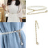 Women's Fashion Pearl Decorative Metal Waist Chain, White, Size 100cm...