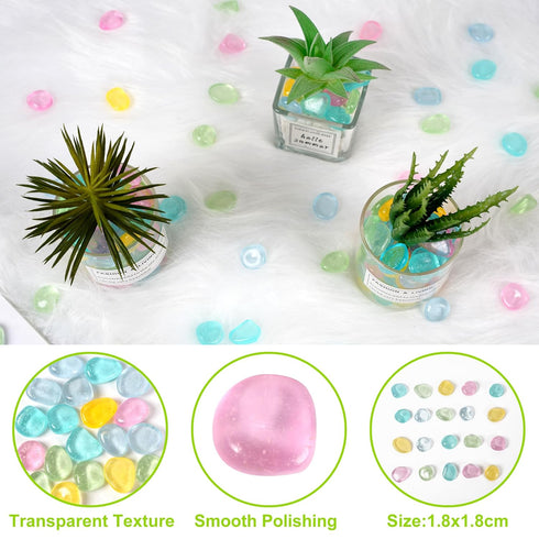 200pc Luminous Stone Glow Stones Glow in The Dark Rocks Outdoor for Walkway Backyard Pathway Lawn Aquarium Potted Plant Fish Tank Decor,Green...