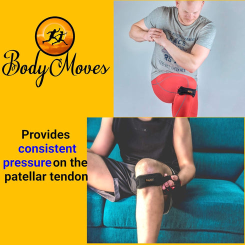 BodyMoves 2 Patella Stabilizers for men women plus hot and cold pack for joint pain prevention relief support stabilizer for weightlifting running...