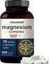 NatureBell Magnesium Complex Supplement 500mg, 300 Capsules | 10 Active Forms – Glycinate, Citrate, Taurate, Plus More | 100% Chelated & Purified ...