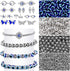 1020 Pieces Evil Eye Beads Kits, 20 Evil Eye Rhinestone Charms 100 Blue Evil Eye Beads 100 Rondelle Spacer Beads 600 4mm and 200 8mm Round Beads f...