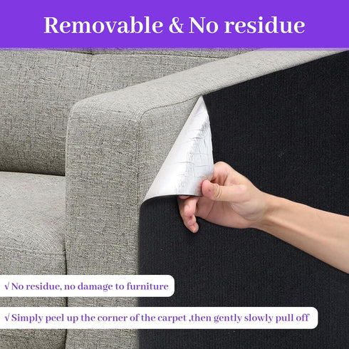 Cat Scratch Mat,Trimmable Self-Adhesive Cat Scratch Furniture Protector Cat Scratching Post Carpet Covered 78.7"x15.8" Cat Couch Protector from Ca...