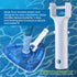 2 Pack Pool Vacuum Head Replacement Handles, Pool Brush Clip Plastic Handles with V Clips and Locking Pins for Pool Spa Vacuum Head and Standard 1...