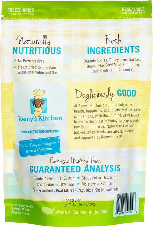 Freeze Dried Superfood Snacks for Dogs Apple+Cinnamon All Natural Dog Treat...
