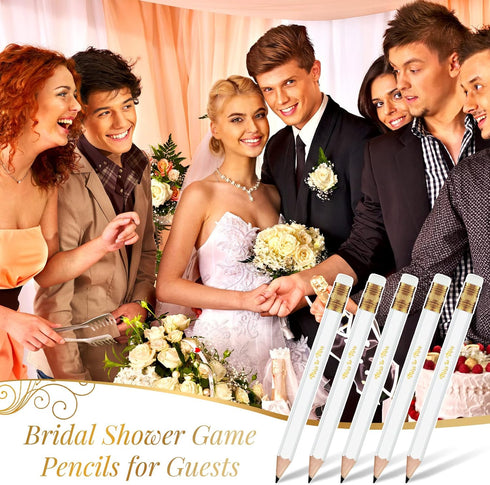 Chinco 72 Pieces Bridal Shower Game Pencils Wedding Pencils Pre Sharpened Mini Short Pencils 4 Inch Game Pencils Bridal Pencils for Wedding Shower...