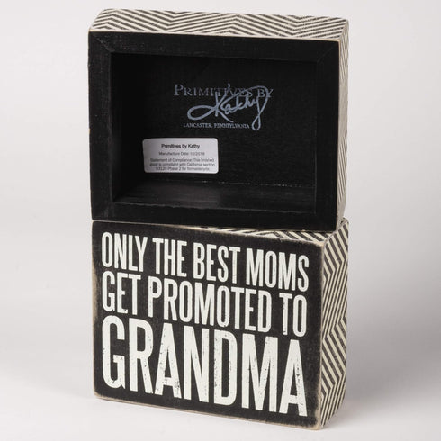Primitives by Kathy Chevron Trimmed Box Sign, 5" x 4",Black...