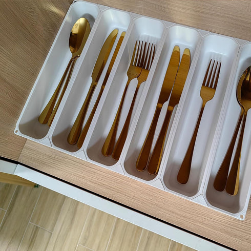 custom silverware tray small drawer organizer for utensils holder 7.5 ines cutlery tray, DIY organizer for silverware, flatware, knives in Kitchen...