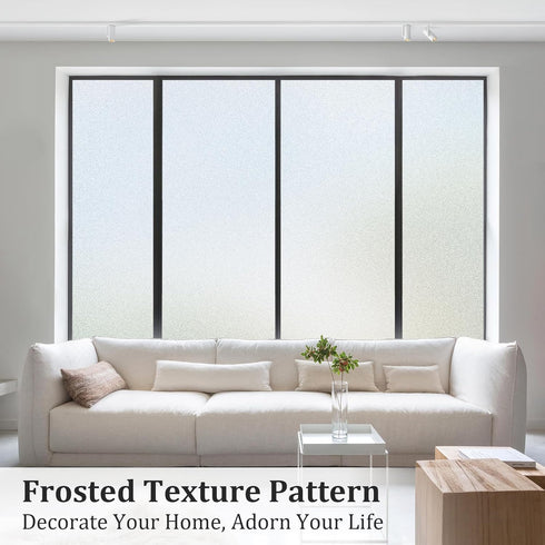 Coavas Window Privacy Film Frosted Glass Window Film Stained Glass Window Film Bathroom Window Frosting Film Day and Night Privacy Heat Blocking N...