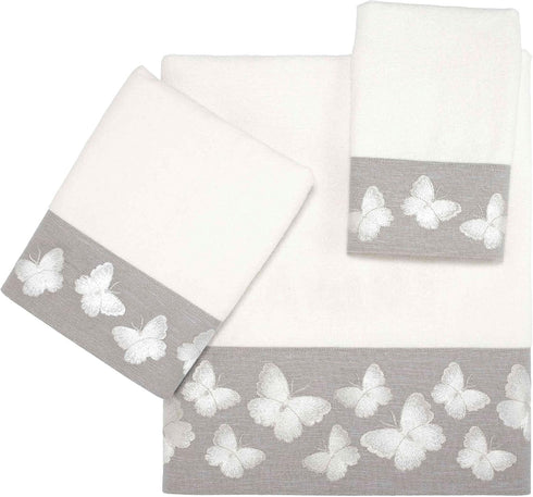 Avanti Linens - Fingertip Towel, Soft & Absorbent Cotton Towel (Yara Collection, White) 18.00" x 11.00"...