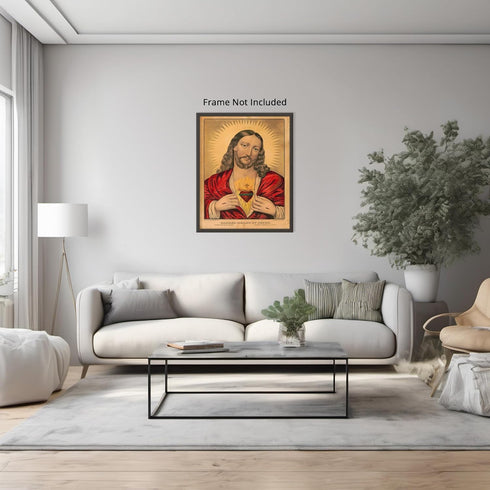 Posterizer 1 pcs-Sacred Heart of Jesus painting poster-Religious Posters-Gifts for Christians -Decor for Church, Sunday School Classroom- unframed...