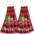 Boccsty Christmas Tree Truck Fingertip Bath Towels 2 Pcs New Year Red Black Plaid Tartan Hanging Kitchen Hand Towel Absorbent?Dish Cloths for Bath...