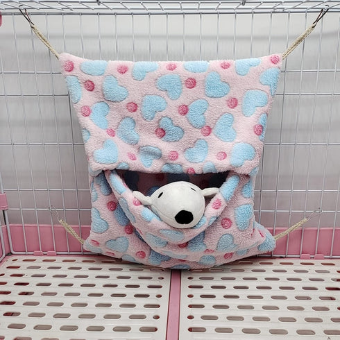 Small Animal Hanging Hammock, Pet Hanging Nap Sack Sleep Bag Bed, Cage Hammock Beds for Ferret Guinea-Pig Sugar Glider Hamster Rat Mice Chinchilla...