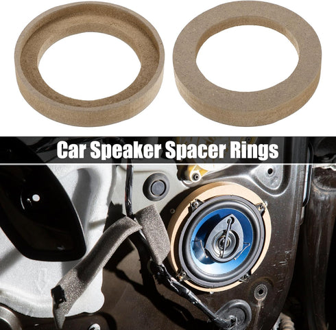 uxcell 4 Pcs Universal 3.5 Inch Speaker Subwoofer Mounting Spacer Rings Solid Wood Beige...