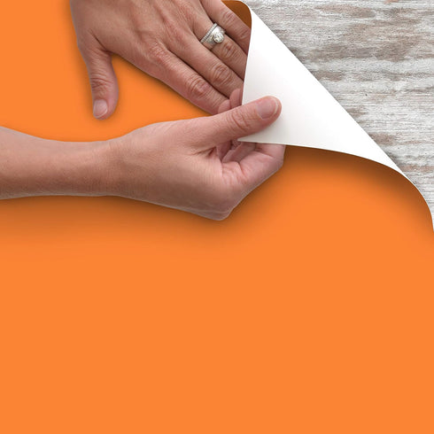 Con-Tact Brand Creative Covering, Self-Adhesive Shelf Liner, Multi-Purpose Vinyl Roll, Easy to Use and Apply, 18'' x 9', Orange...