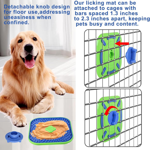 Interactive Licking Mat for Dog Crate,Feeder Pad, Boredom&Anxiety Relief, Peanut Butter & Yogurt Lick Plate, Safe Soft Treat Dog Training Gift wit...