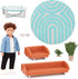 Lori – Mini Boy Doll & Toy Living Room Furniture – 6-inch Boy Doll & Dollhouse Accessories – Sofa, Armchair, Coffee Table, Rug, Plants – Play Set ...