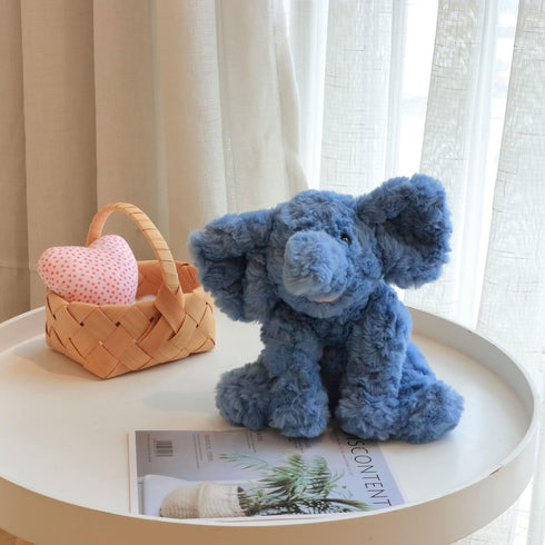 Hopearl Adorable Plush Calf Elephant Toy Floppy Elephish Ultra Soft Stuffed Animal for Boys Girls Kids Toddlers, Blue, 9''...