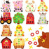 24 Pack Farm Animals Tic Tac Toe Strategic Board Game Farm Party Favors Felt Barnyard Cow Pig Sheep Party Game for Farm Themed Party Supplies Good...